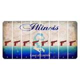 Illinois Abraham Lincoln Cut License Plate Strips (Set of 8) Handgun