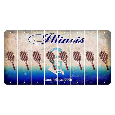 Illinois Abraham Lincoln Cut License Plate Strips (Set of 8) Tennis Racket