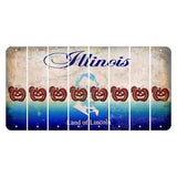 Illinois Abraham Lincoln Cut License Plate Strips (Set of 8) Pumpkin