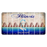 Illinois Abraham Lincoln Cut License Plate Strips (Set of 8) Santa Claus