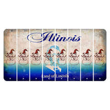 Illinois Abraham Lincoln Cut License Plate Strips (Set of 8) Snowman