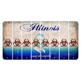 Illinois Abraham Lincoln Cut License Plate Strips (Set of 8) Radioactive