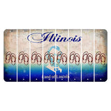 Illinois Abraham Lincoln Cut License Plate Strips (Set of 8) Flip Flops