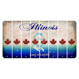 Illinois Abraham Lincoln Cut License Plate Strips (Set of 8) Maple Leaf