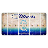 Illinois Abraham Lincoln Cut License Plate Strips (Set of 8) State Flag