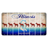 Illinois Abraham Lincoln Cut License Plate Strips (Set of 8) Donkey