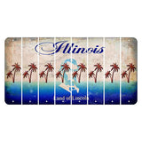 Illinois Abraham Lincoln Cut License Plate Strips (Set of 8) Palm Trees