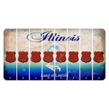 Illinois Abraham Lincoln Cut License Plate Strips (Set of 8) Police Badge