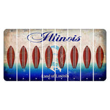 Illinois Abraham Lincoln Cut License Plate Strips (Set of 8) Surfboard