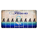 Illinois Abraham Lincoln Cut License Plate Strips (Set of 8) Witches Hat