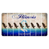 Illinois Abraham Lincoln Cut License Plate Strips (Set of 8) Bald Eagle