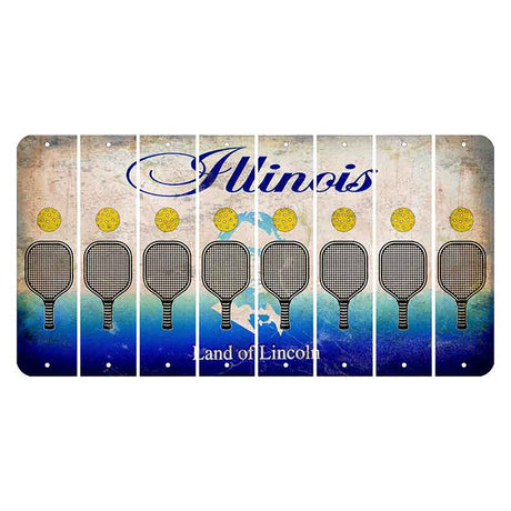 Illinois Abraham Lincoln Cut License Plate Strips (Set of 8) Pickleball