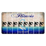 Illinois Abraham Lincoln Cut License Plate Strips (Set of 8) Whale