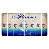 Illinois Abraham Lincoln Cut License Plate Strips (Set of 8) Swordfish