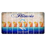 Illinois Abraham Lincoln Cut License Plate Strips (Set of 8) Cocktail