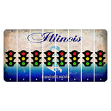 Illinois Abraham Lincoln Cut License Plate Strips (Set of 8) Traffic Light