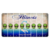 Illinois Abraham Lincoln Cut License Plate Strips (Set of 8) Alien