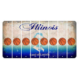 Illinois Abraham Lincoln Cut License Plate Strips (Set of 8) Basketball