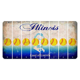 Illinois Abraham Lincoln Cut License Plate Strips (Set of 8) Softball