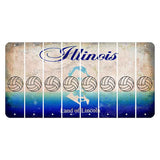 Illinois Abraham Lincoln Cut License Plate Strips (Set of 8) Volleyball