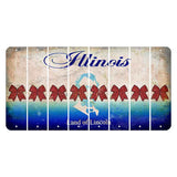 Illinois Abraham Lincoln Cut License Plate Strips (Set of 8) Cheer Bow