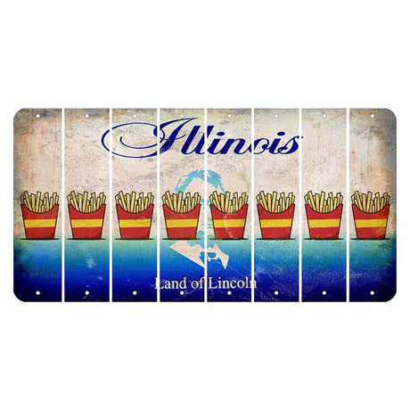 Illinois Abraham Lincoln Cut License Plate Strips (Set of 8) French Fries
