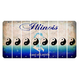 Illinois Abraham Lincoln Cut License Plate Strips (Set of 8) Yin Yang