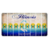 Illinois Abraham Lincoln Cut License Plate Strips (Set of 8) Emoji - Crying