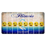 Illinois Abraham Lincoln Cut License Plate Strips (Set of 8) Emoji - Winking