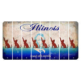 Illinois Abraham Lincoln Cut License Plate Strips (Set of 8) Cat