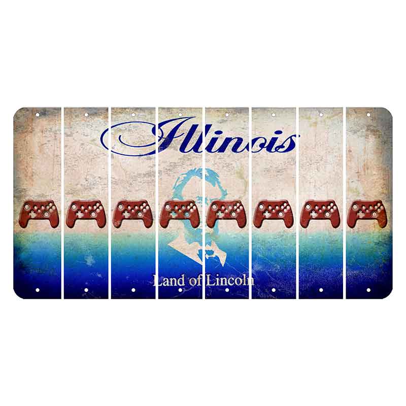 Illinois Abraham Lincoln Cut License Plate Strips (Set of 8) X Controller