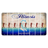 Illinois Abraham Lincoln Cut License Plate Strips (Set of 8) Softball Batter