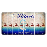 Illinois Abraham Lincoln Cut License Plate Strips (Set of 8) Reindeer