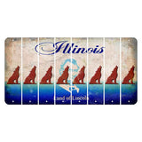 Illinois Abraham Lincoln Cut License Plate Strips (Set of 8) Howling Wolf