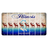 Illinois Abraham Lincoln Cut License Plate Strips (Set of 8) Moose
