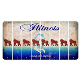 Illinois Abraham Lincoln Cut License Plate Strips (Set of 8) Gorilla