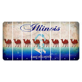 Illinois Abraham Lincoln Cut License Plate Strips (Set of 8) Camel