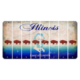 Illinois Abraham Lincoln Cut License Plate Strips (Set of 8) Buffalo