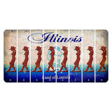 Illinois Abraham Lincoln Cut License Plate Strips (Set of 8) Cowgirl - Leaning