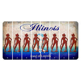 Illinois Abraham Lincoln Cut License Plate Strips (Set of 8) Cowgirl
