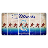 Illinois Abraham Lincoln Cut License Plate Strips (Set of 8) Soldier - Running