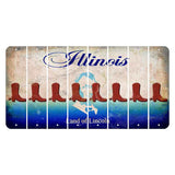 Illinois Abraham Lincoln Cut License Plate Strips (Set of 8) Cowboy Boot
