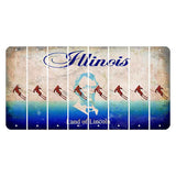 Illinois Abraham Lincoln Cut License Plate Strips (Set of 8) Skier