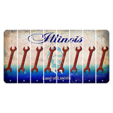Illinois Abraham Lincoln Cut License Plate Strips (Set of 8) Wrench