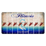 Illinois Abraham Lincoln Cut License Plate Strips (Set of 8) Bull Rider