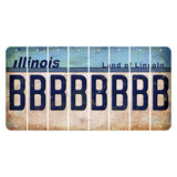 Illinois Light Blue Cut License Plate Strips (Set of 8) B