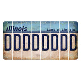 Illinois Light Blue Cut License Plate Strips (Set of 8) D
