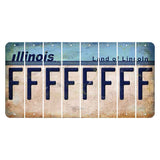 Illinois Light Blue Cut License Plate Strips (Set of 8) F