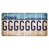 Illinois Light Blue Cut License Plate Strips (Set of 8) G
