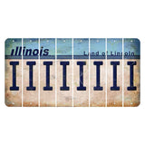 Illinois Light Blue Cut License Plate Strips (Set of 8) I